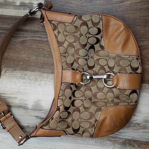 Coach Handbags - Coach Brown Signature Shoulder Bag